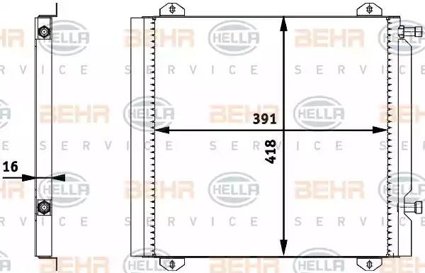Конденсатор, кондиционер 8FC351317761 HELLA