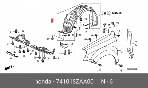 Подкрылок 74101SZAA00 HONDA