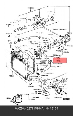 Шланг радиатора 2279-15-104A MAZDA