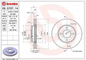 Тормозной диск 09.5707.14 BREMBO