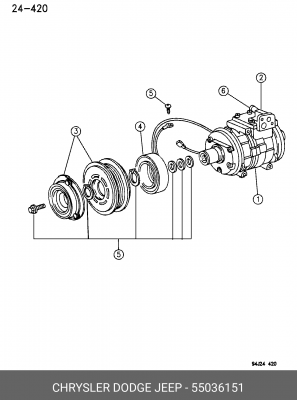 Компрессор, кондиционер 55036151 CHRYSLER