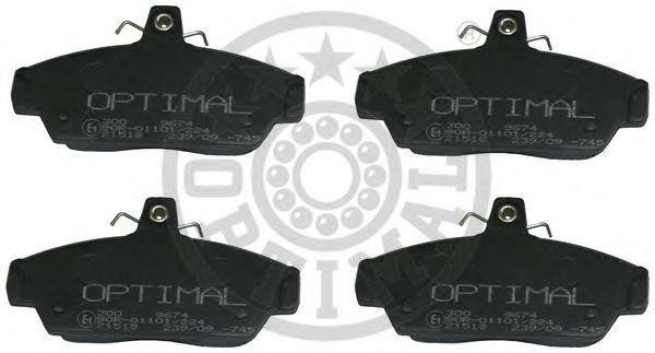 Комплект тормозных колодок, диско 9674 OPTIMAL