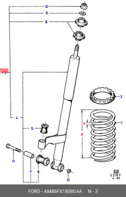 Пружина подвески AM86FX-18080-AA FORD