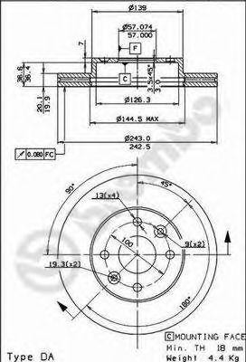 Тормозной диск 09.8656.10 BREMBO