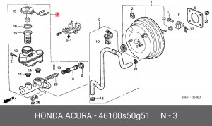 Главный тормозной цилиндр 46100S50G51 HONDA