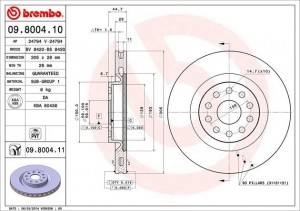 Тормозной диск 09.8004.10 BREMBO