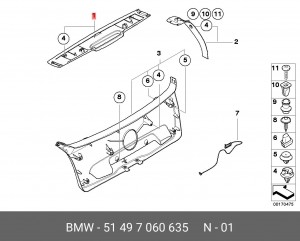 Облицовка багажной двери 51 49 7 060 635 BMW