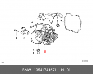 Патрубок дроссельной заслонки 13 54 1 741 671 BMW