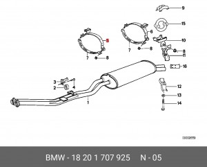 Кронштейн, глушитель 18 20 1 707 925 BMW