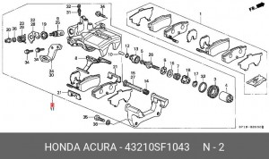 Тормозной суппорт 43210SF1043 HONDA