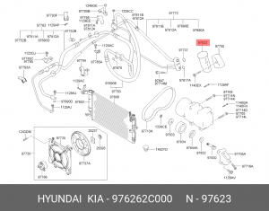 Расширительный клапан, кондиционер 976262C000 HYUNDAI KIA