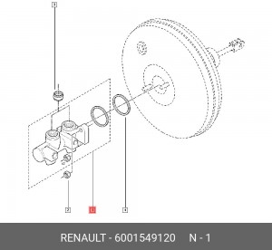 Главный тормозной цилиндр 6001549120 RENAULT