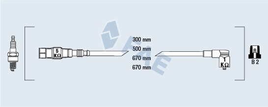 Ккомплект проводов зажигания 85875 FAE