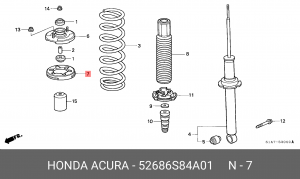 Комплект уплотнительного кольца / рессоры 52686S84A01 HONDA