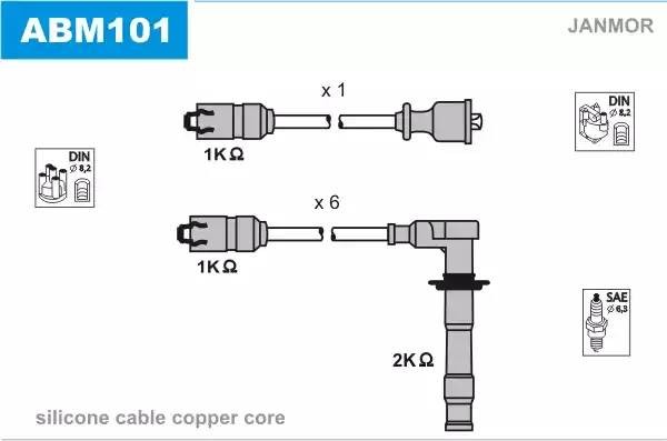 Ккомплект проводов зажигания ABM101 JANMOR