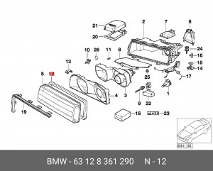 Прокладка, основная фара 63 12 8 361 290 BMW
