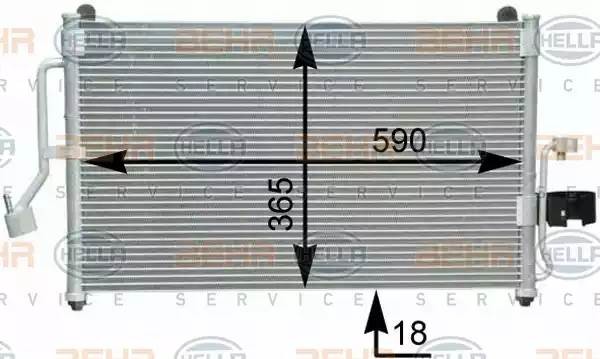 Конденсатор, кондиционер 8FC351302661 HELLA