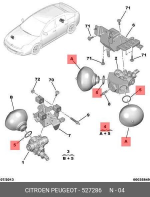 Гидроаккумулятор, подвеска / амортизация 5272 86 CITROEN PEUGEOT