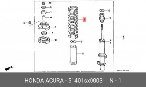 Пружина подвески 51401SX0003 HONDA