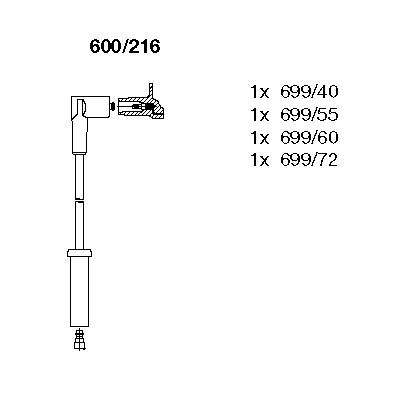 Ккомплект проводов зажигания 600216 BREMI