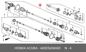 Шарнирный комплект, приводной вал 44305S04N60 HONDA