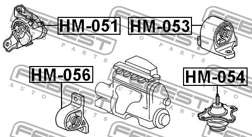 Подушка двигателя HM-056 FEBEST