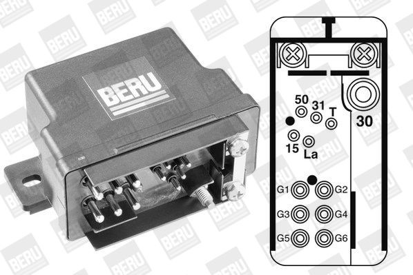 Блок управления, время накаливания GR076 BERU
