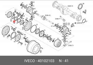Уплотняющее кольцо, ступица колеса 40102103 IVECO