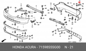 Кронштейн крепления бампера 71598S5SG00 HONDA