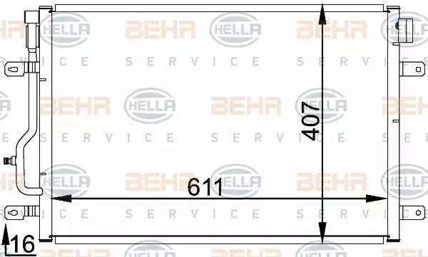Конденсатор, кондиционер 8FC 351 301-071 HELLA