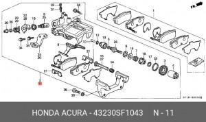 Тормозной суппорт 43230SF1043 HONDA
