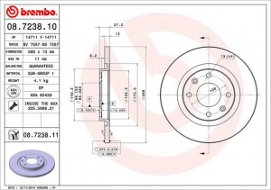 Тормозной диск 08.7238.10 BREMBO