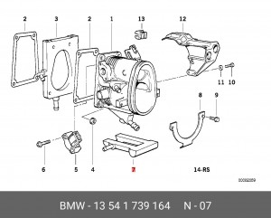 Патрубок дроссельной заслонки 13 54 1 739 164 BMW