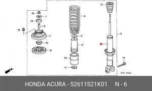 Амортизатор 52611S21K01 HONDA