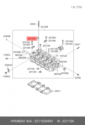 Направляющая втулка клапана 2211526901 HYUNDAI KIA