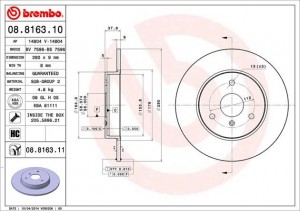Тормозной диск 08.8163.10 BREMBO