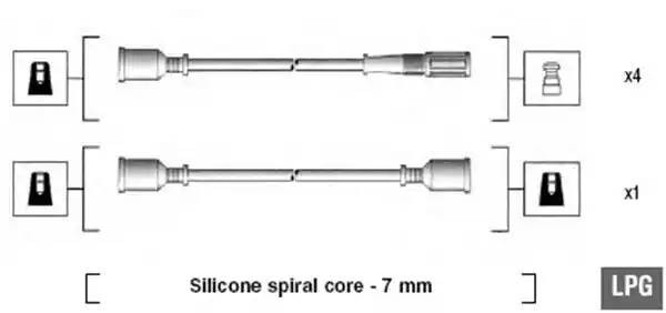 Ккомплект проводов зажигания 941095340585 MAGNETI MARELLI