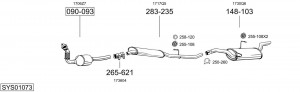 Средний глушитель выхлопных газов 288677 BOSAL