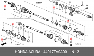 Пыльник ШРУСа (комплект) 44017TA0A00 HONDA