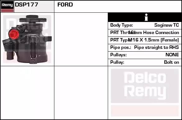 Гидравлический насос, рулевое управление DSP177 DELCO REMY