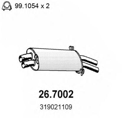 Глушитель выхлопных газов конечный 267002 ASSO