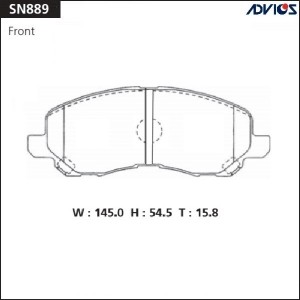 Колодки тормозные дисковые SN889 ADVICS
