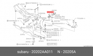 Прокладка сайлентблока 20202AA011 SUBARU