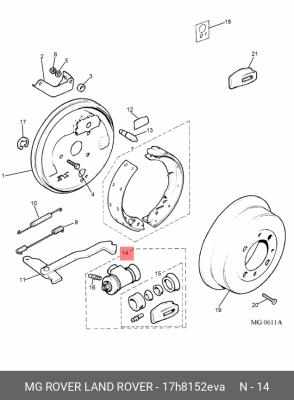Колесный тормозной цилиндр 17H8152EVA MG ROVER LAND ROVER