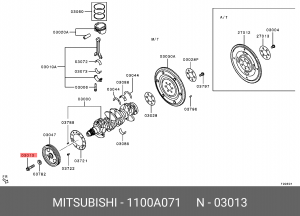 Болт шкива коленвала 1100A071 MITSUBISHI