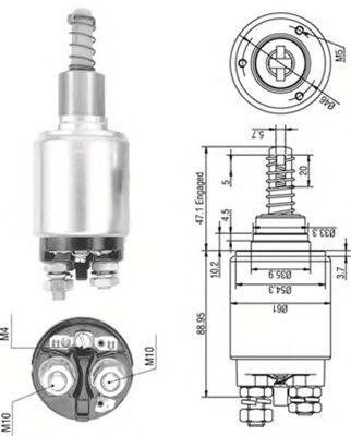 Тяговое реле, стартер 940113050257 MAGNETI MARELLI