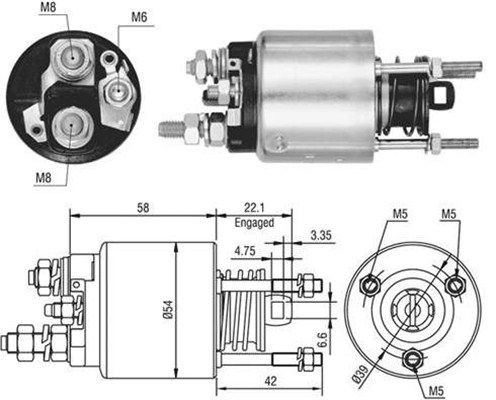 Тяговое реле, стартер 940113050458 MAGNETI MARELLI