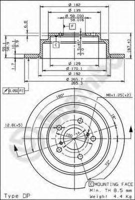 Тормозной диск 08.6897.14 BREMBO