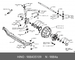 Подшипник ступицы колеса 988435109 HINO