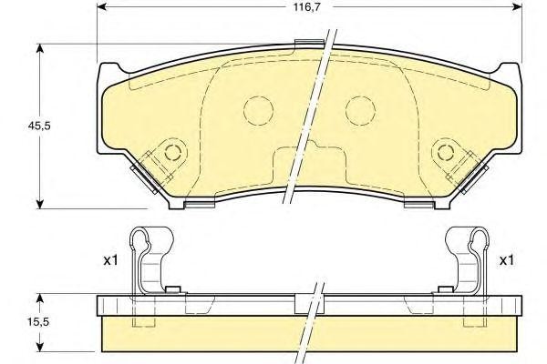 Комплект тормозных колодок, диско 6131829 GIRLING